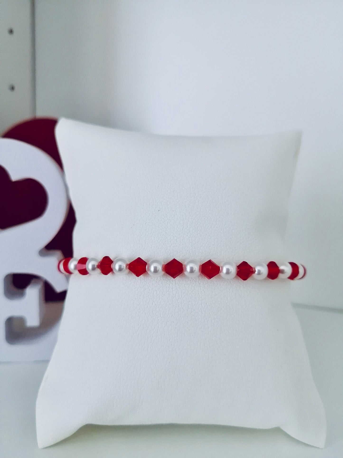 Bracelet réglable en perles et cristaux Swarovski