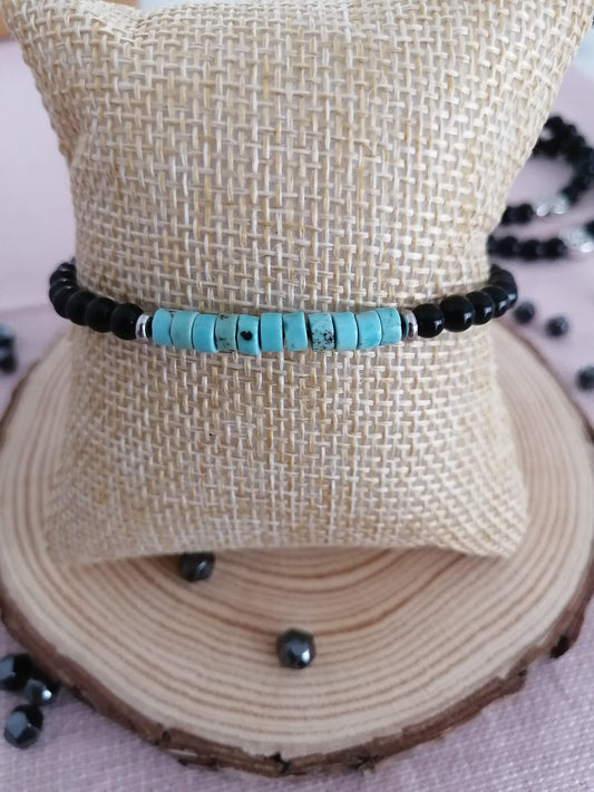 Bracelet Onyx Magnésite Turquoise