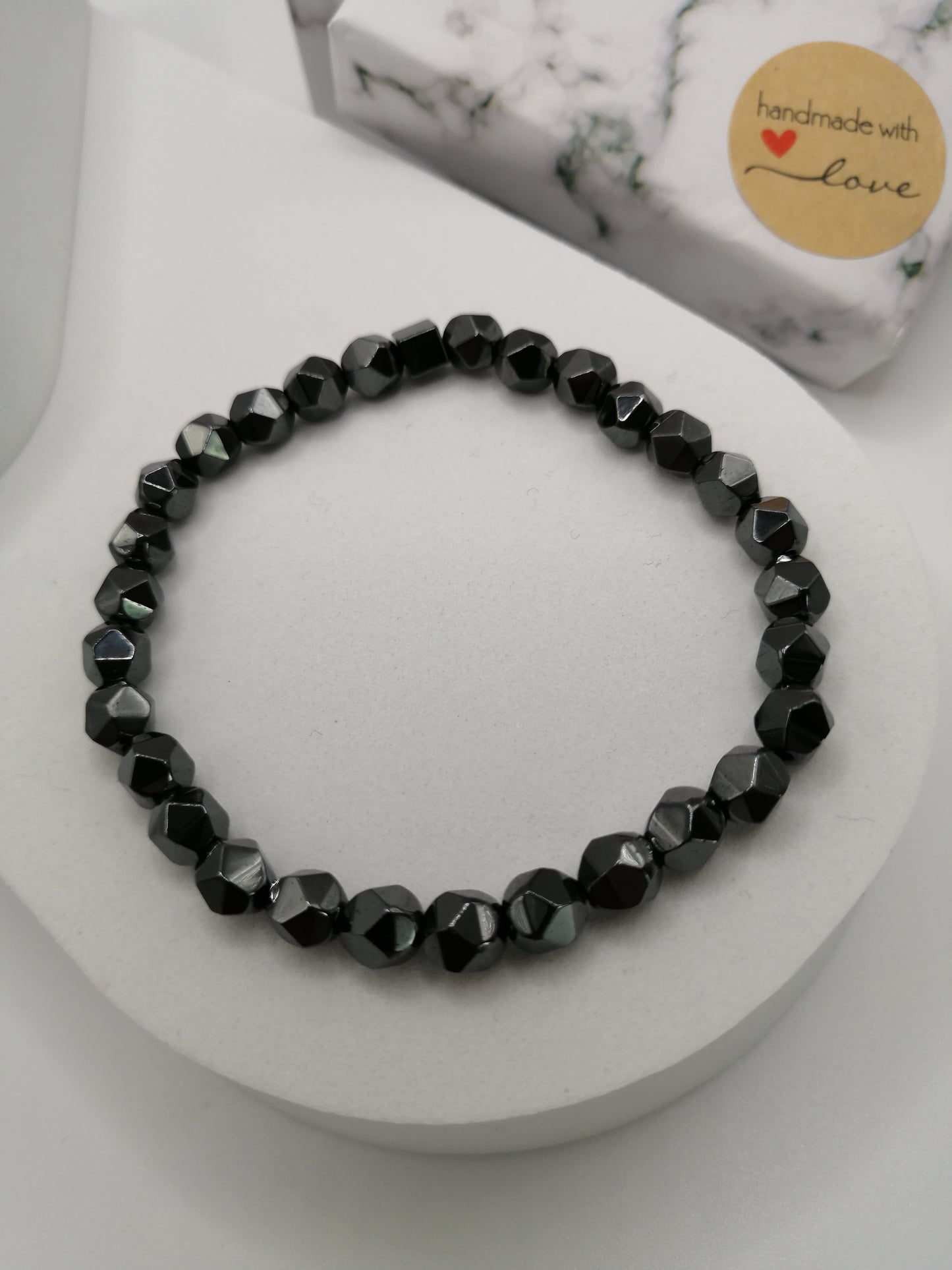 6mm Faceted Hematite Bracelet