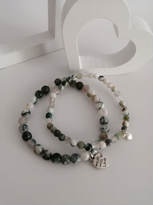Bracelet Agate arbre duo