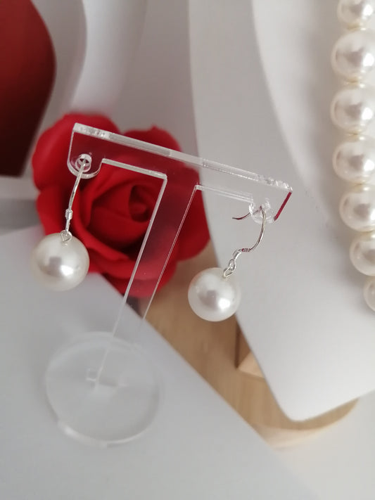Boucles d'oreilles en perles Swarovski 12mm