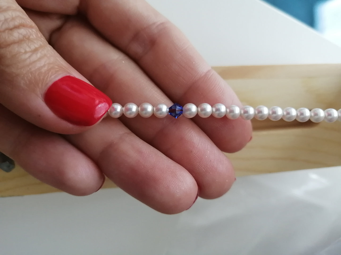 Verstelbare Swarovki parelarmband