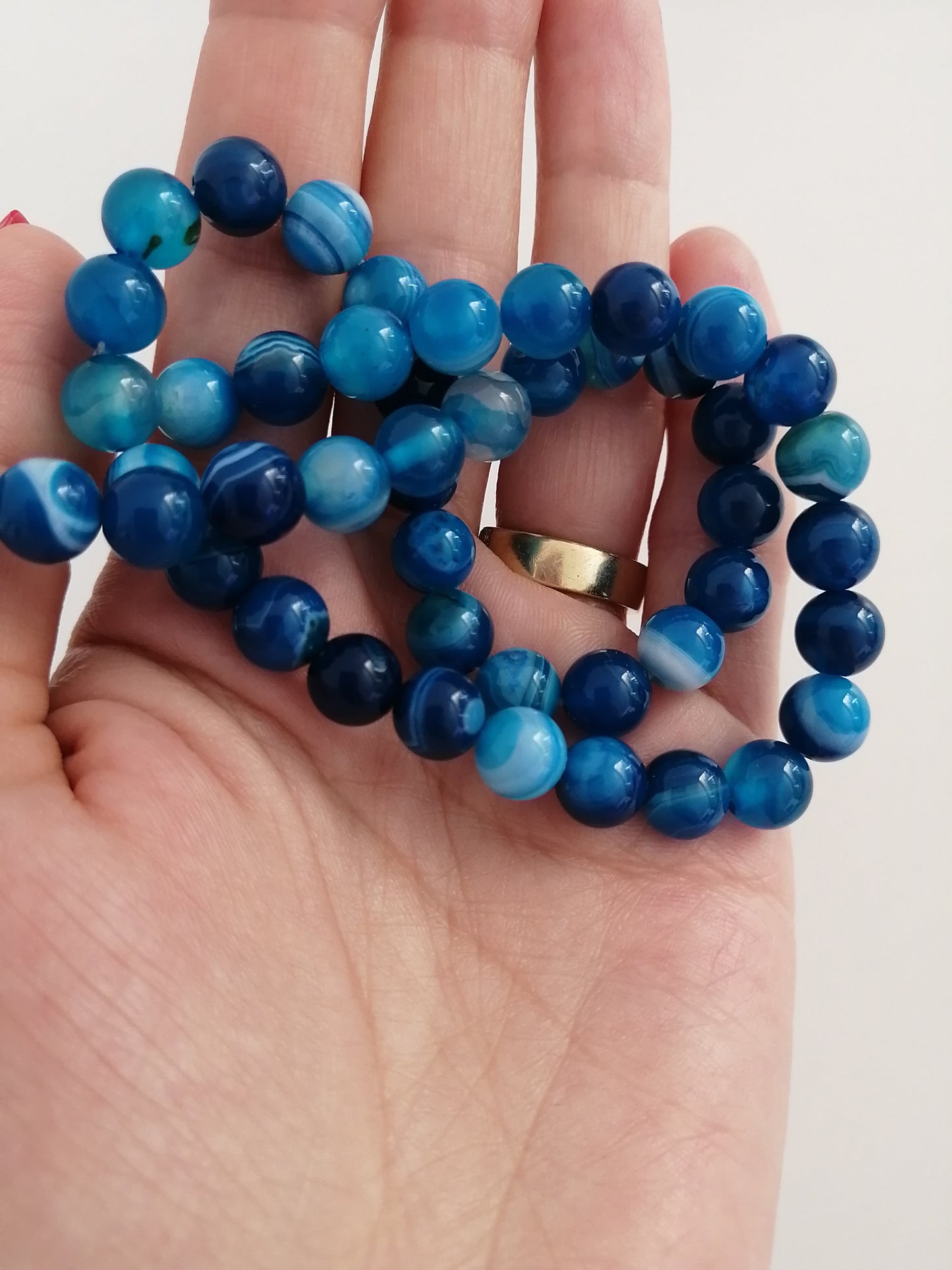 Bracelet Agate bleue royal 8mm