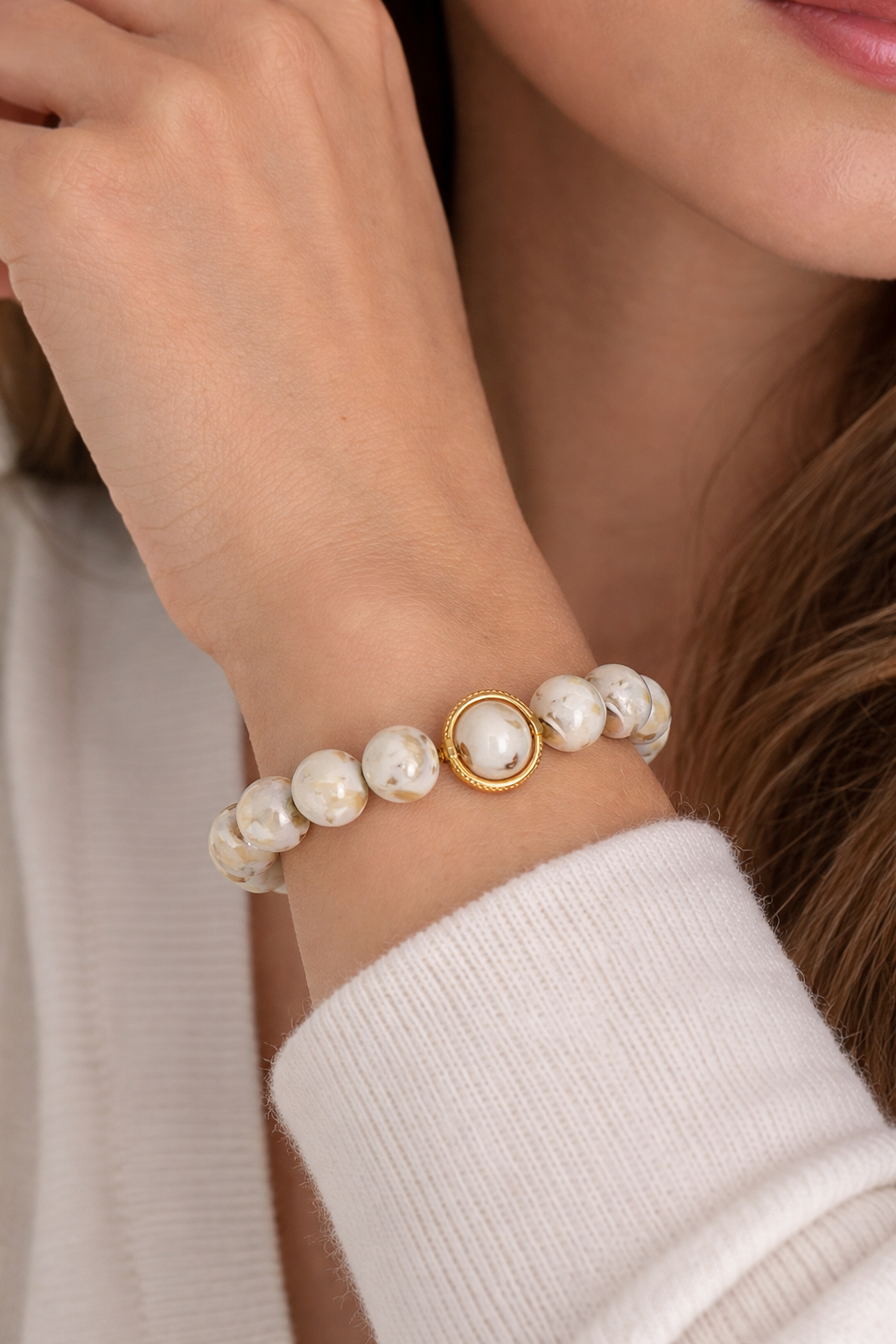 Set Soleil bracelet et boucles d'oreilles magnésite