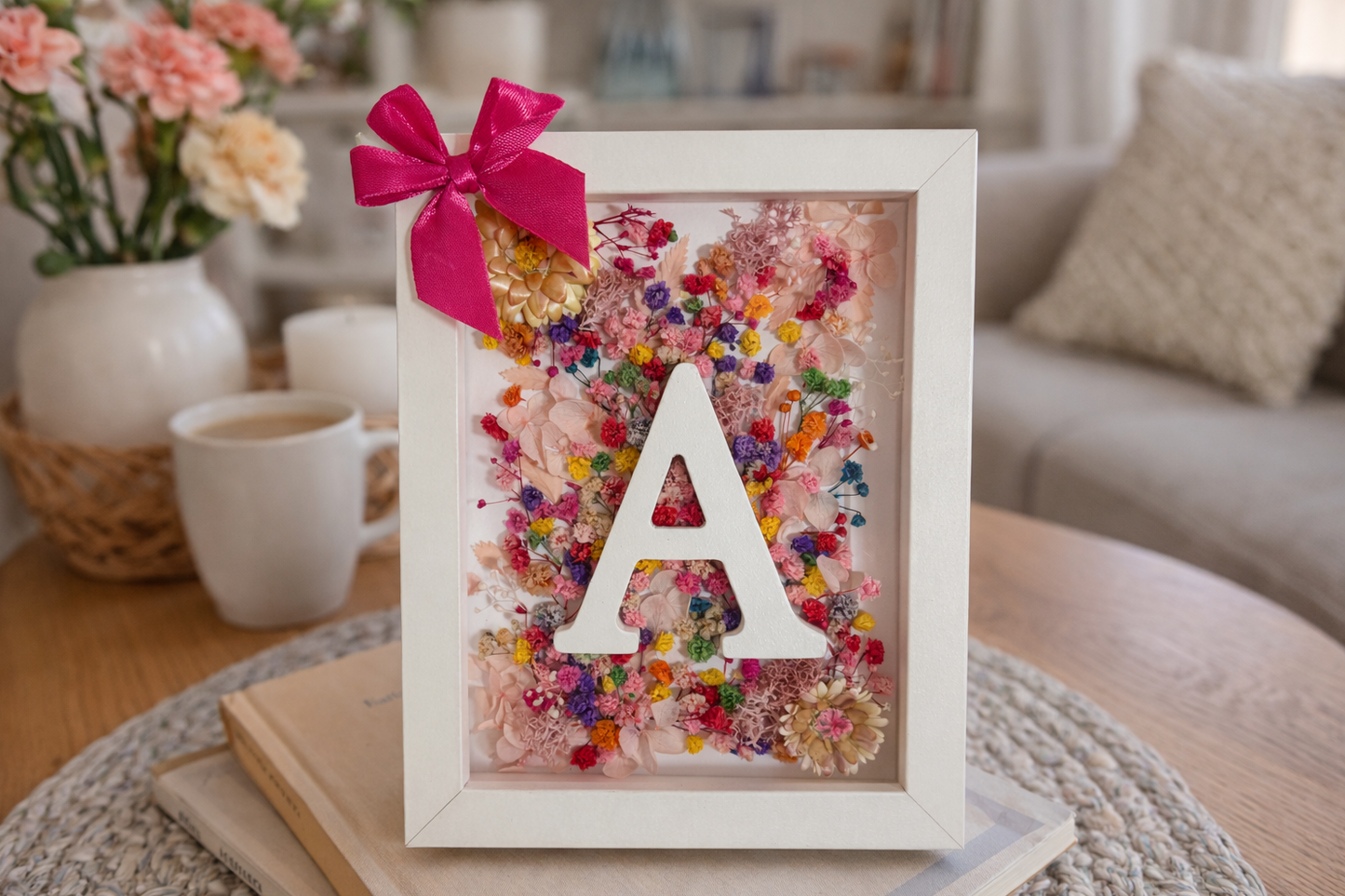 Cadre fleurs séchées personnalisé