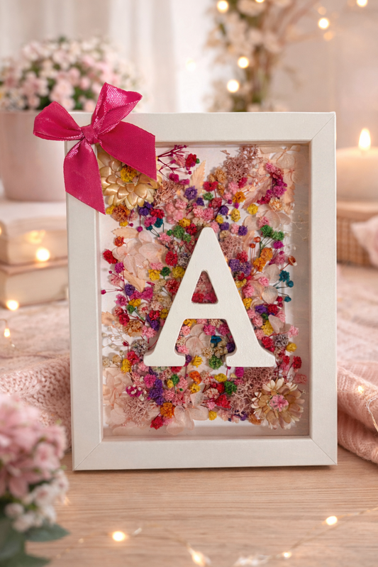 Cadre fleurs séchées personnalisé