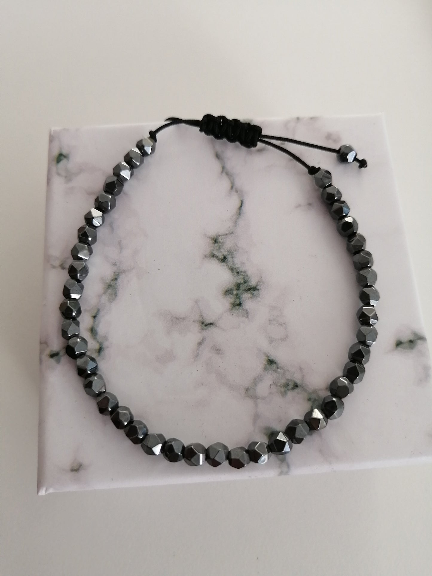 4mm Faceted Hematite Bracelet