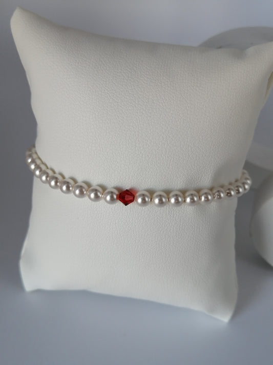 Bracelet réglable en perles Swarovki