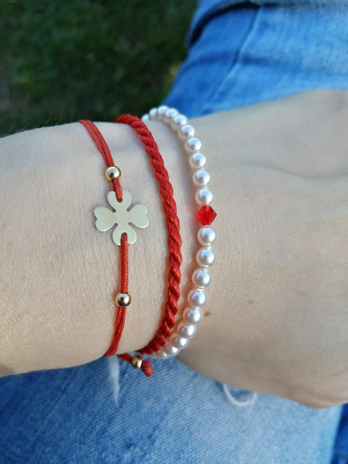 Verstelbare Swarovki parelarmband