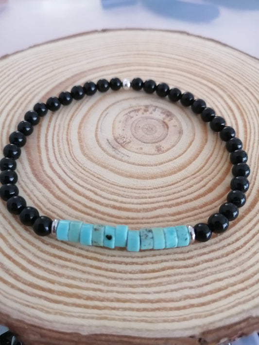 Bracelet Onyx Magnésite Turquoise