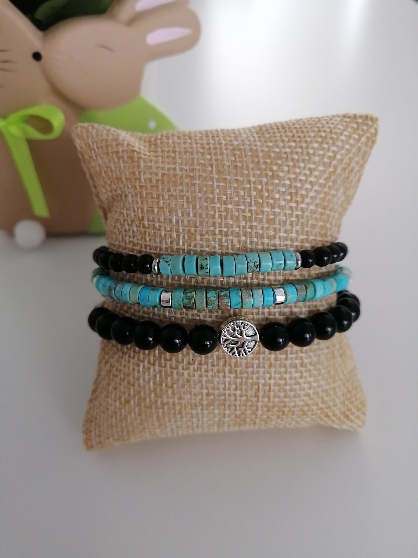 Onyx Turquoise Armband