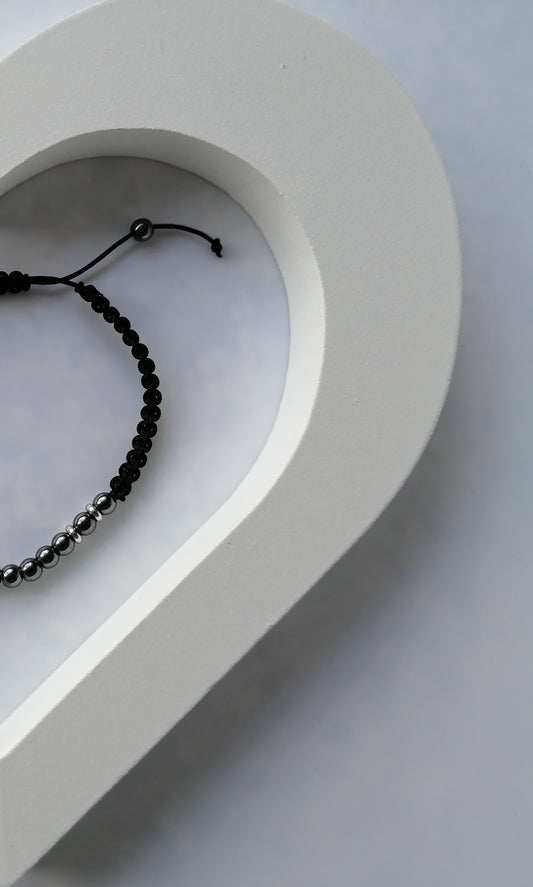 Bracelet hématite message "Te iubesc"