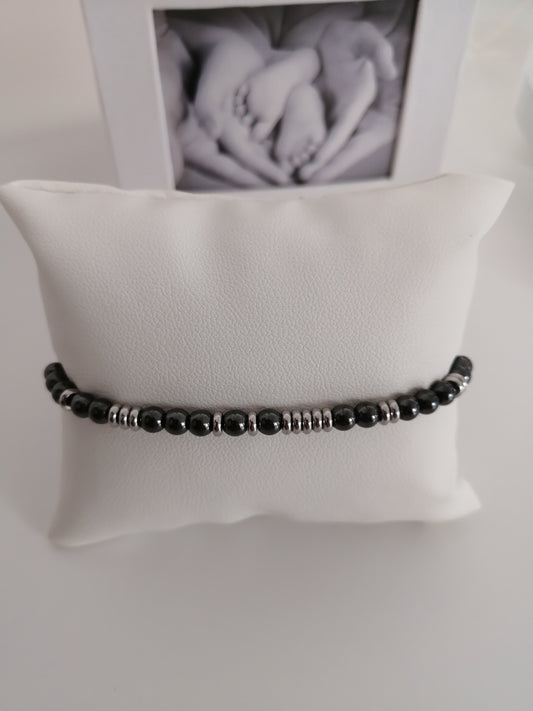 Bracelet hématite "I Love You Dad"