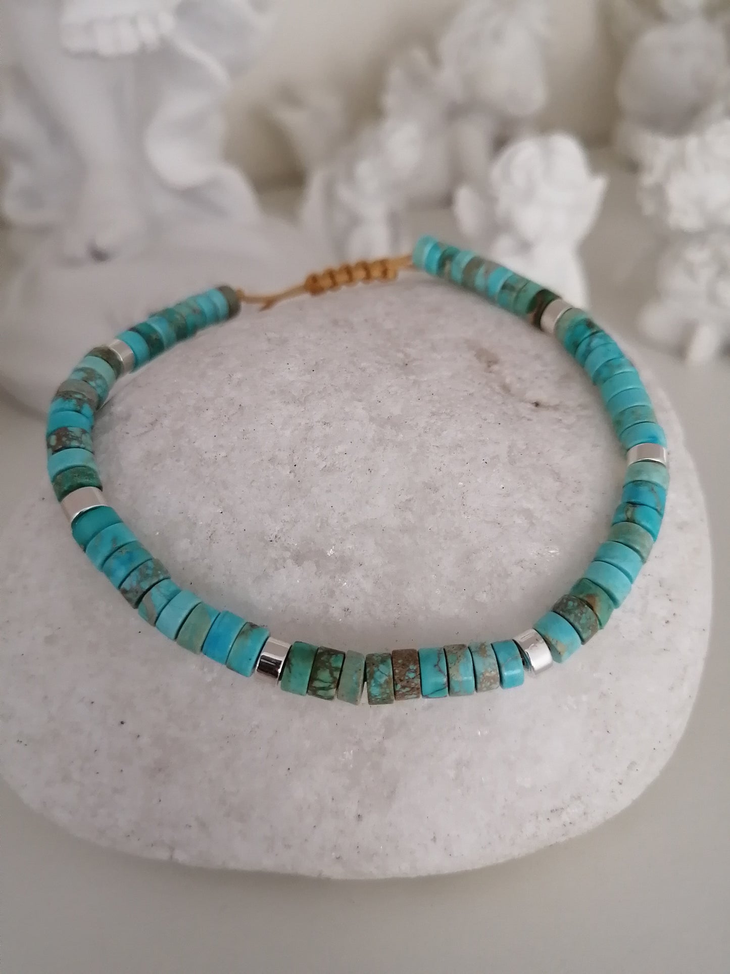 Verstelbare turquoise armband