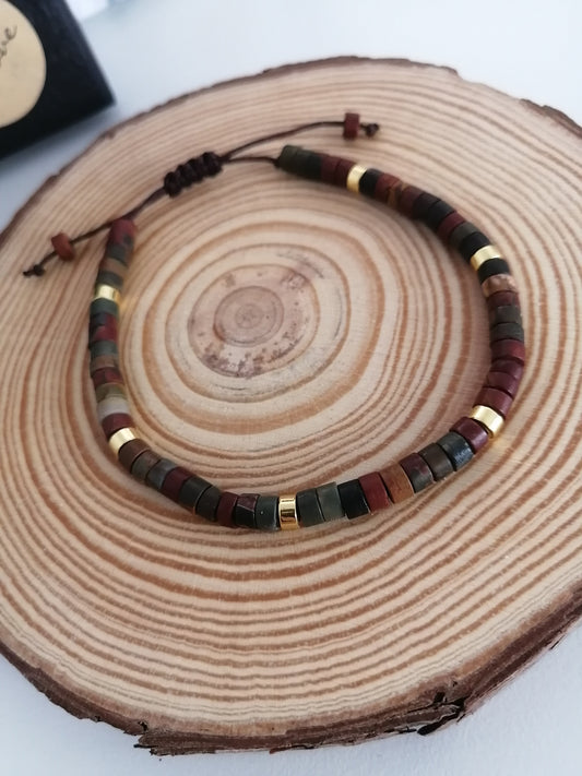 Bracelet réglable Jaspe Picasso