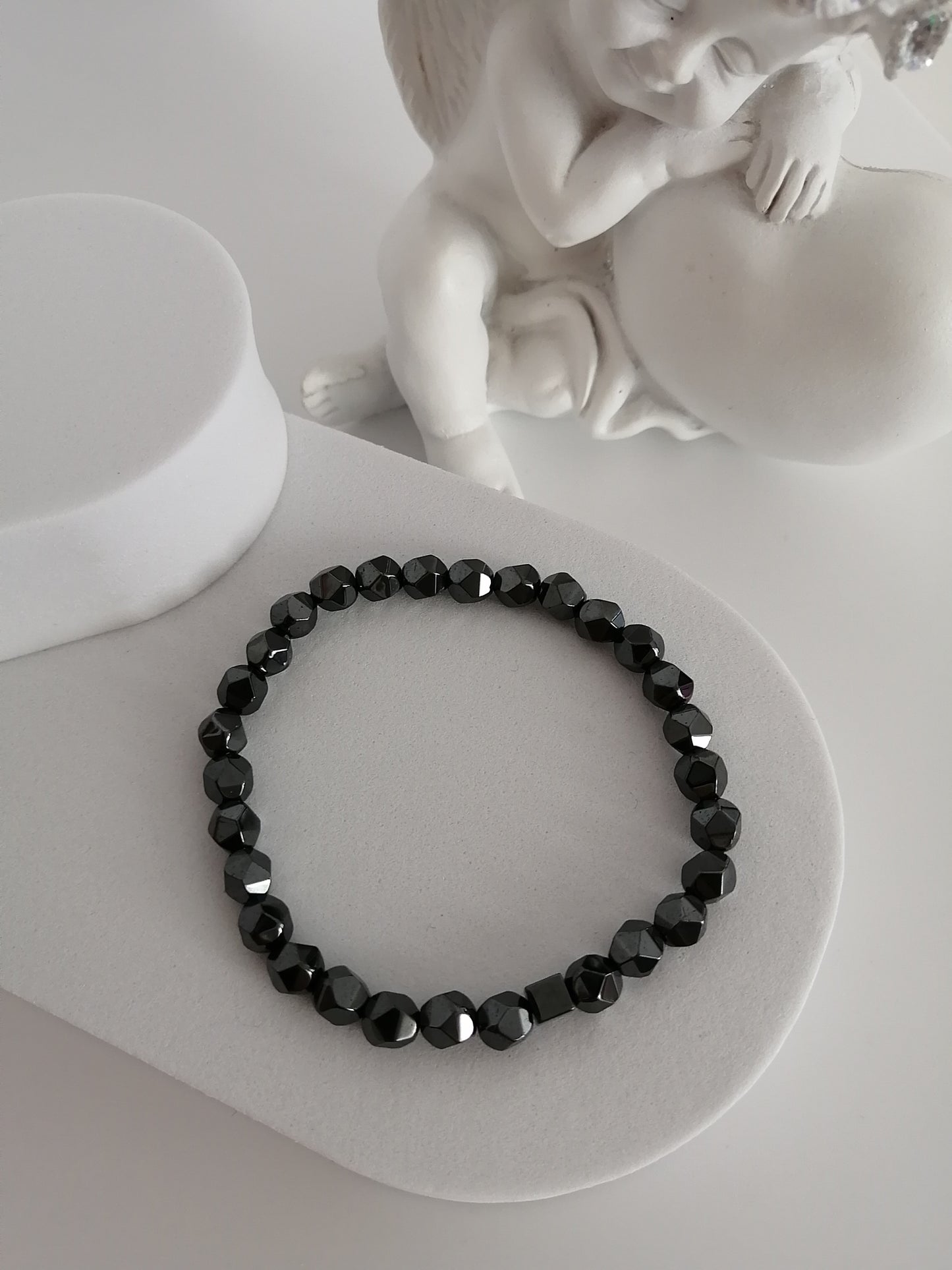 6mm Faceted Hematite Bracelet