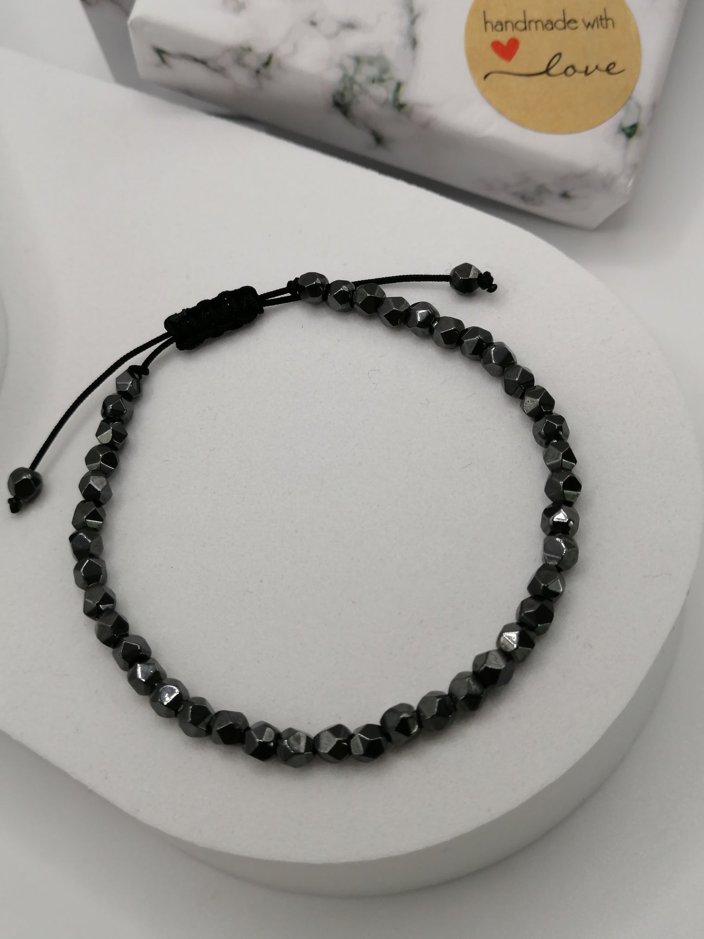 4mm Faceted Hematite Bracelet