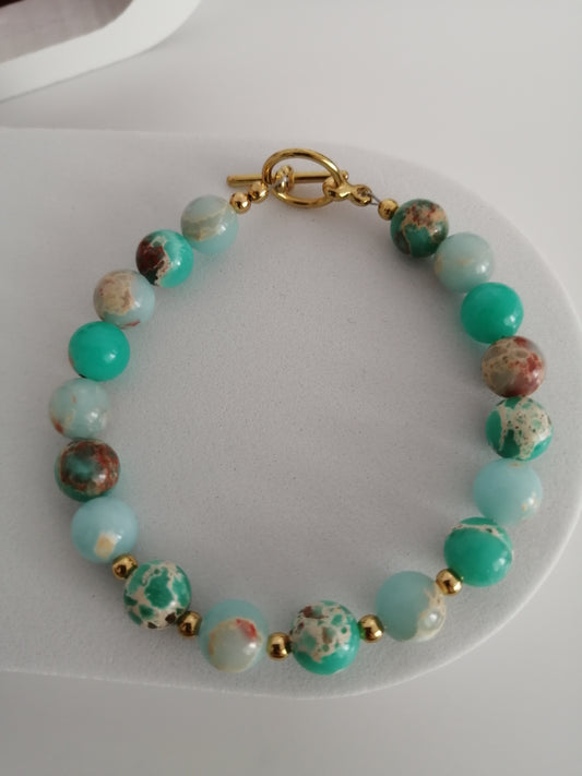 8mm Imperial Turquoise Jasper Bracelet
