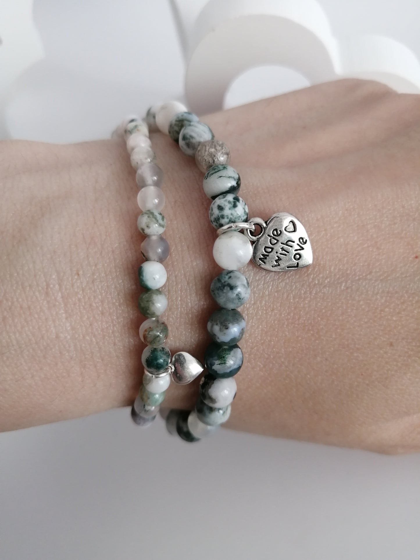 Agaat boom duo armband