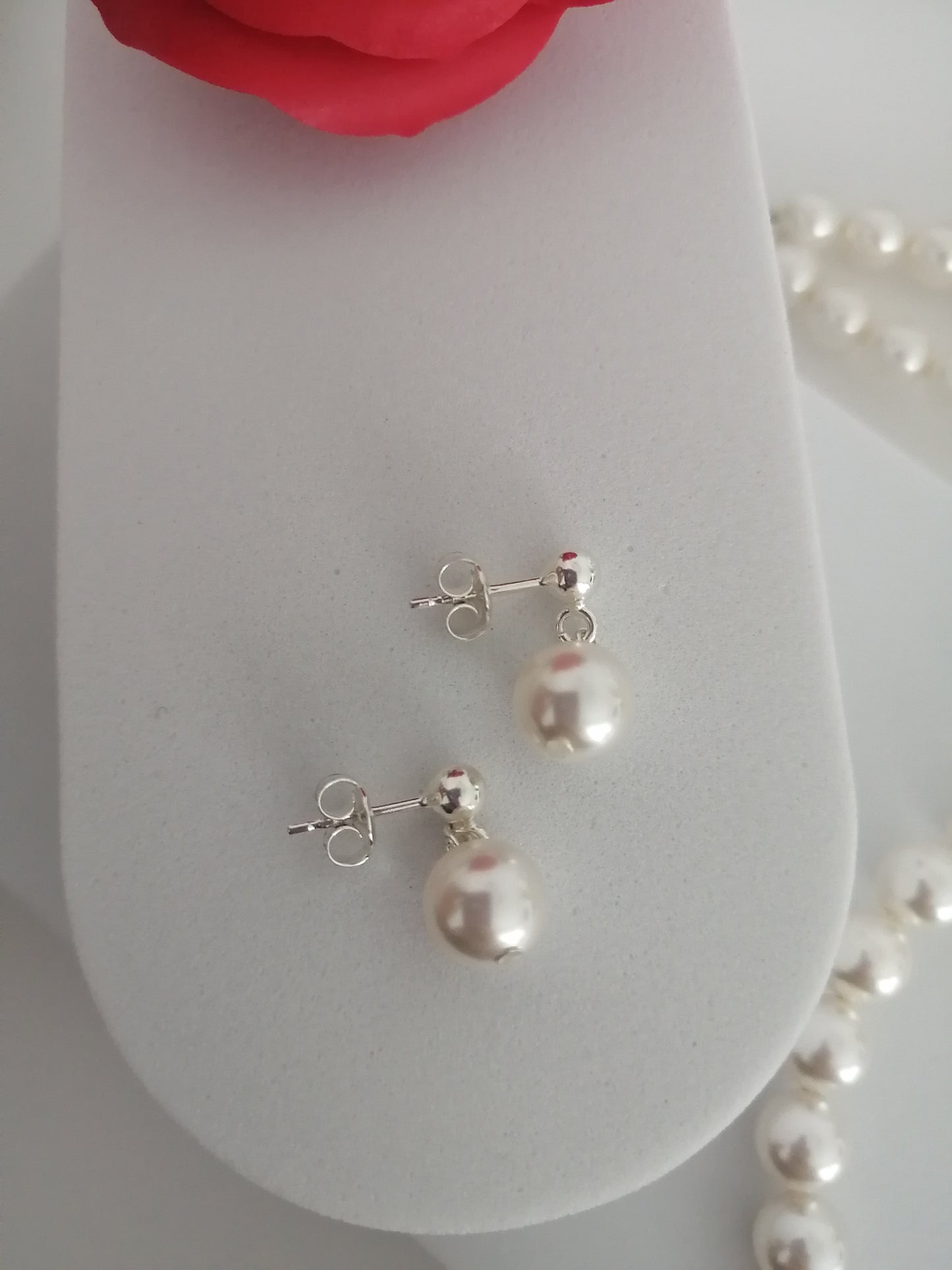 8mm Swarovski pearl earrings