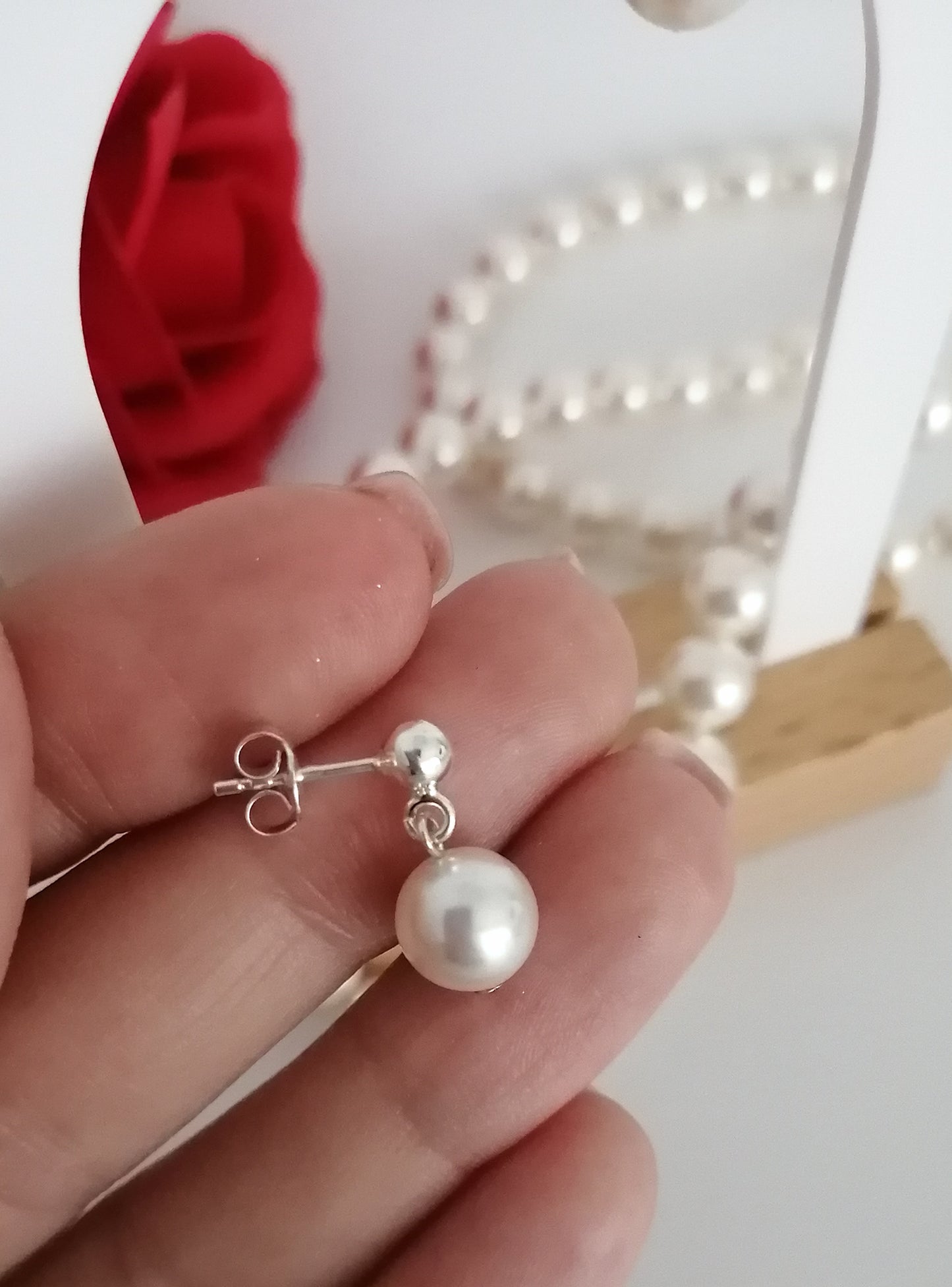 8mm Swarovski pearl earrings