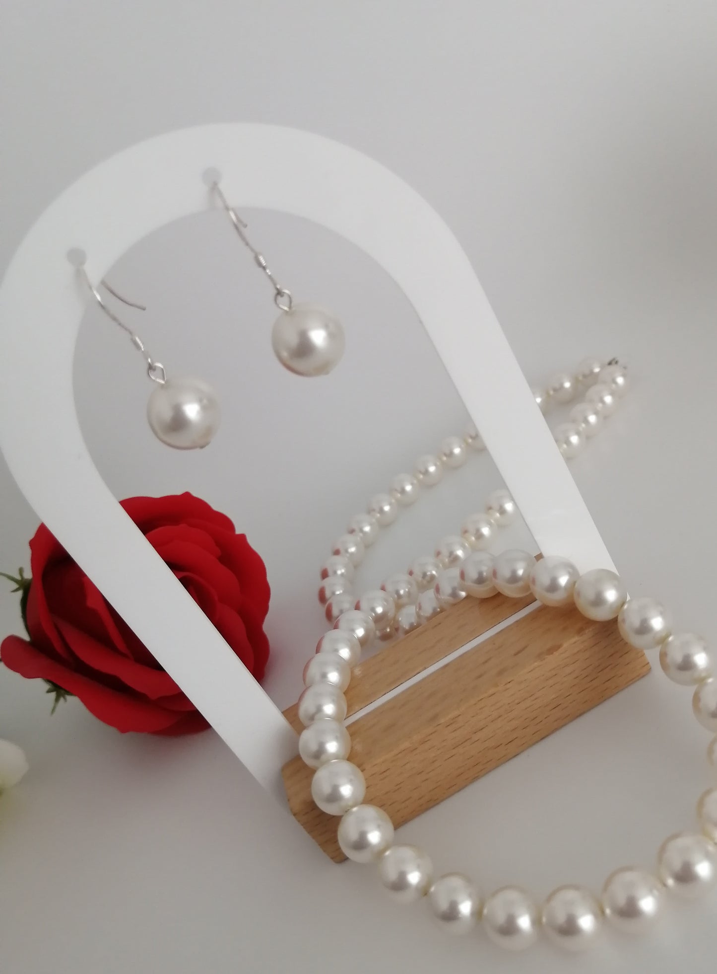 8mm Swarovski pearl earrings