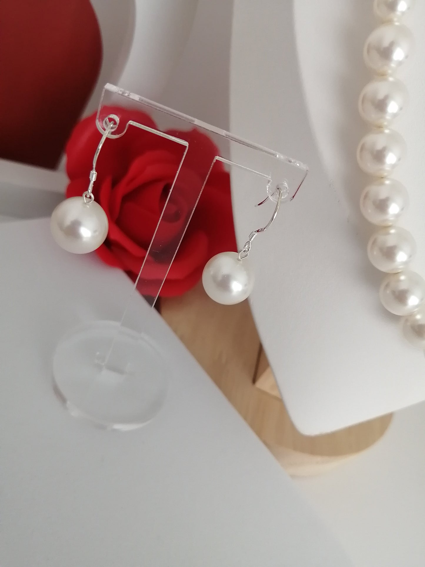 Boucles d'oreilles en perles Swarovski 12mm