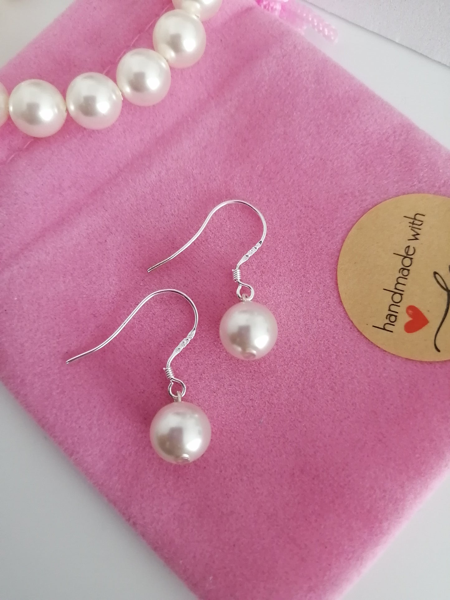 8mm Swarovski pearl earrings