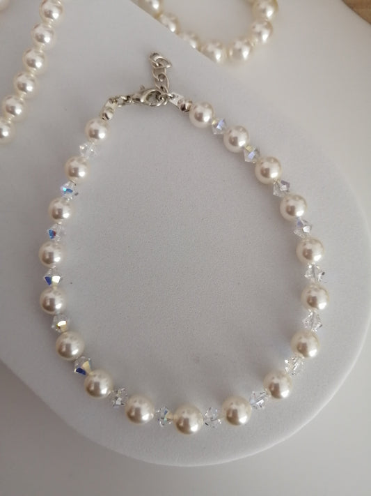 Bracelet en perles de 6mm et cristaux Swarovski 4mm