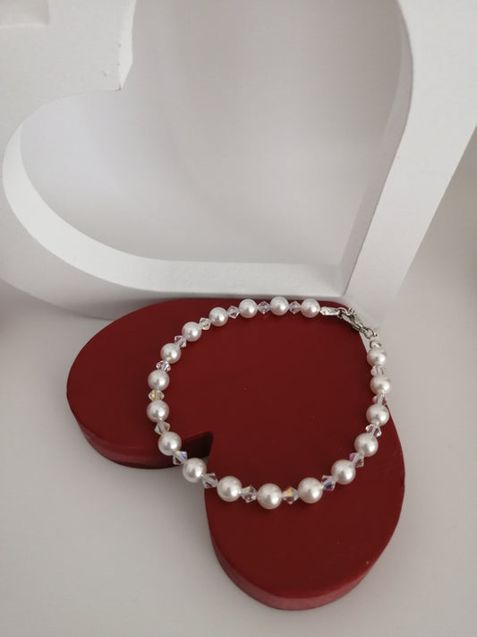 Bracelet en perles de 6mm et cristaux Swarovski 4mm