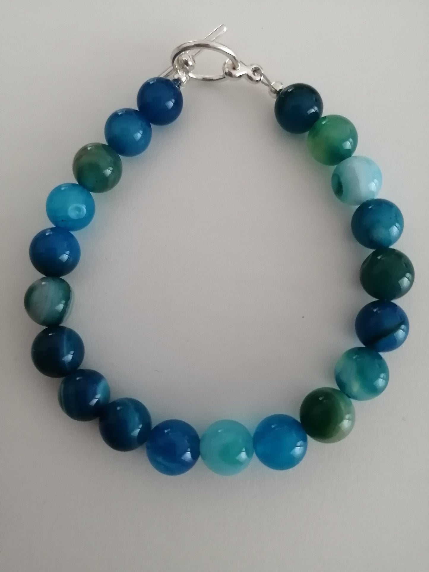 Bracelet Agate bleue royal 8mm