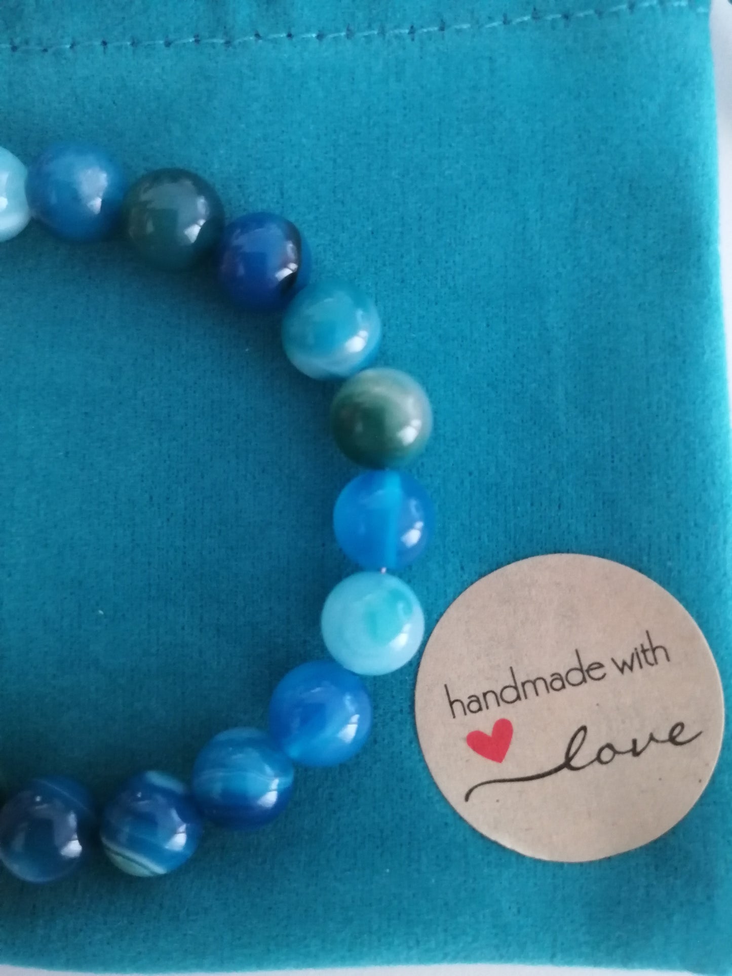 Bracelet Agate bleue royal 8mm