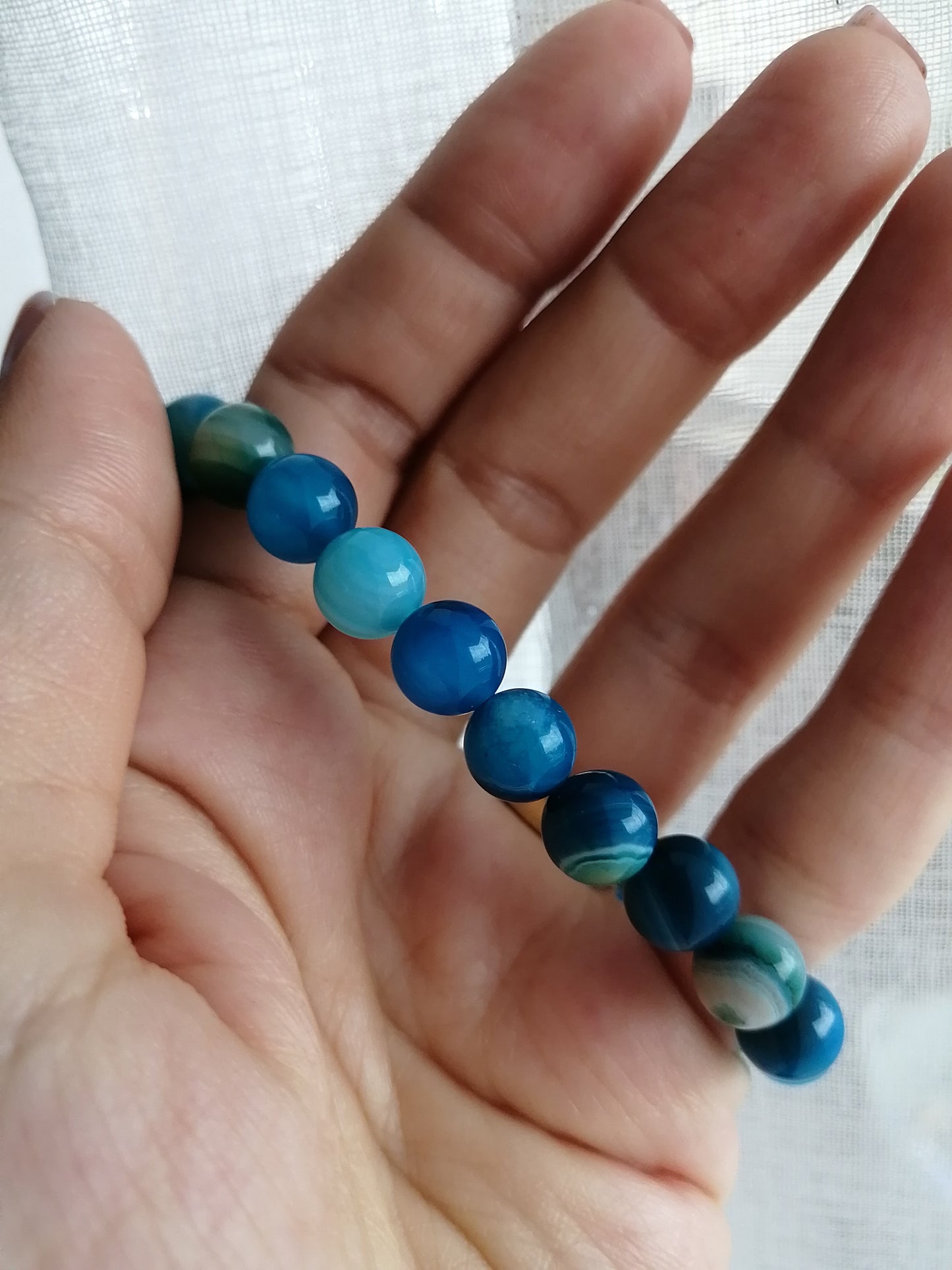 Bracelet Agate bleue royal 8mm