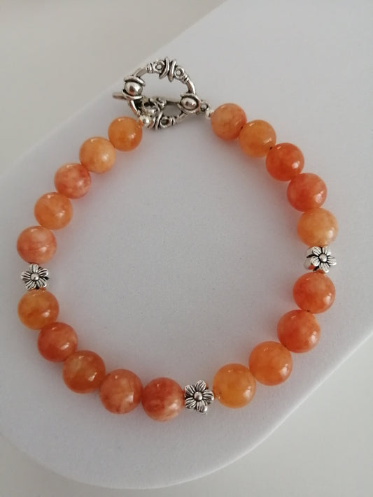 Jade Sun Stone Bracelet 8mm