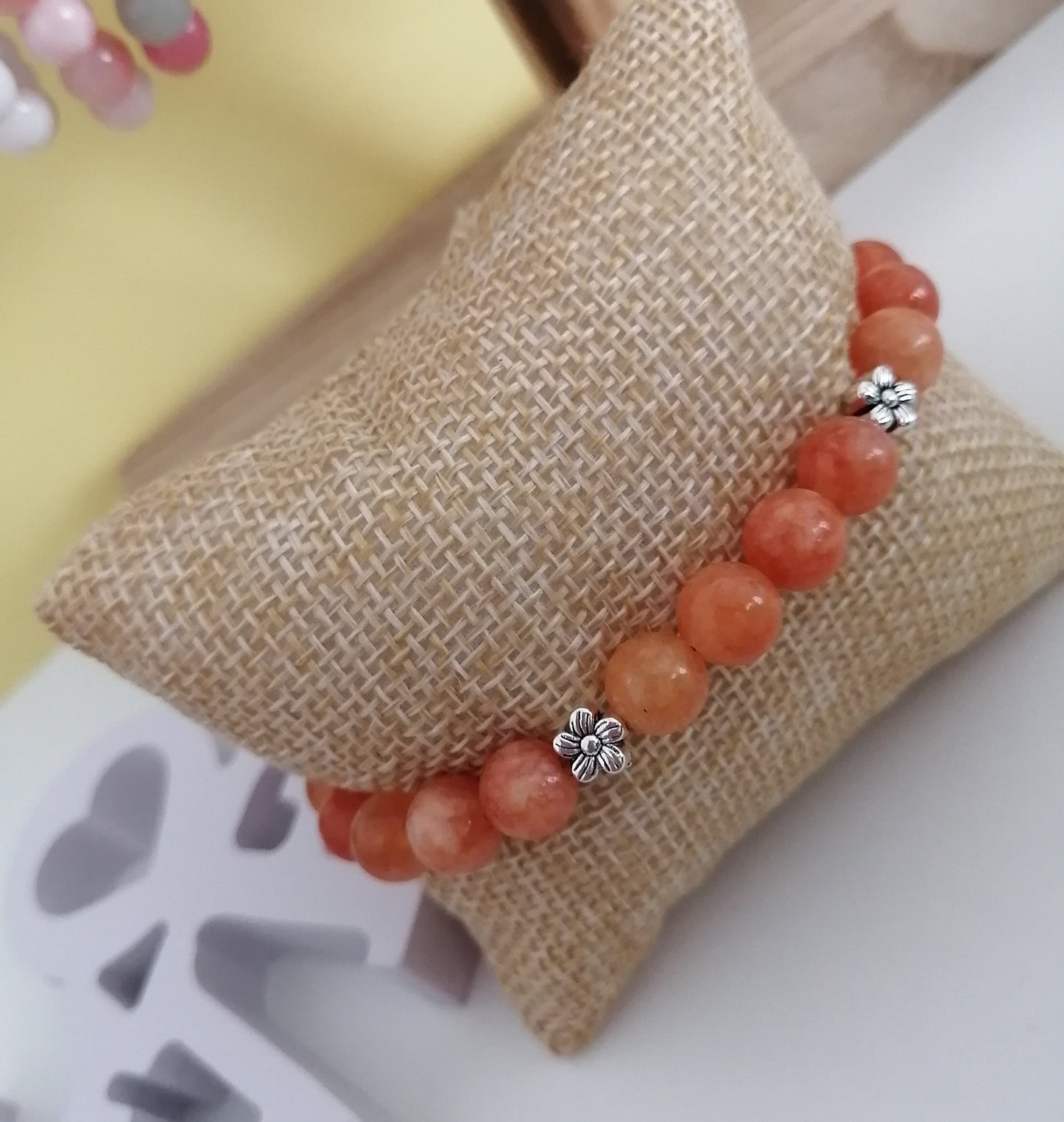 Jade Sun Stone Bracelet 8mm