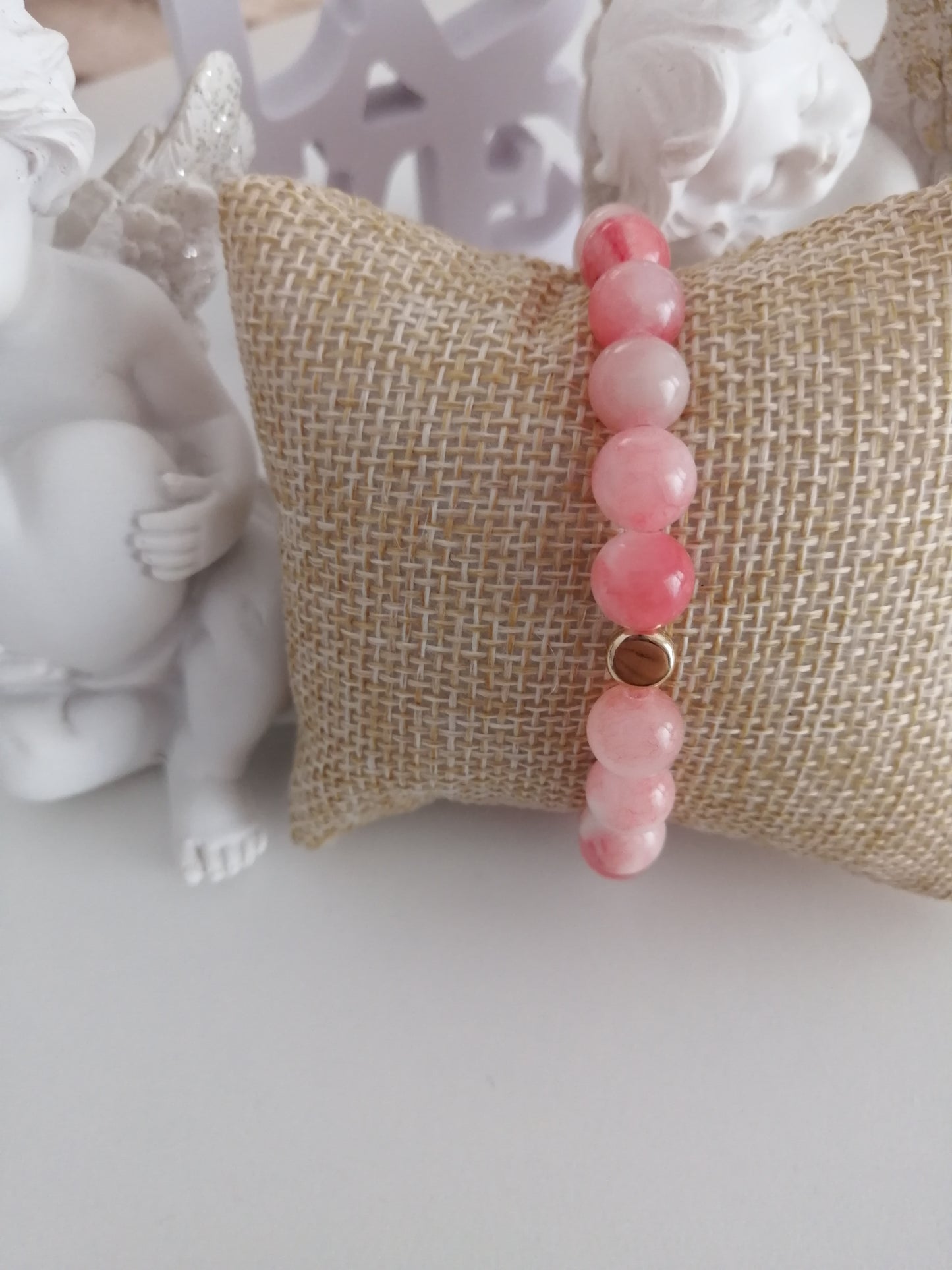 8mm Pink Jade Bracelet