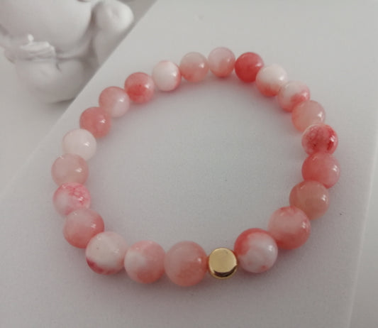 8mm Pink Jade Bracelet