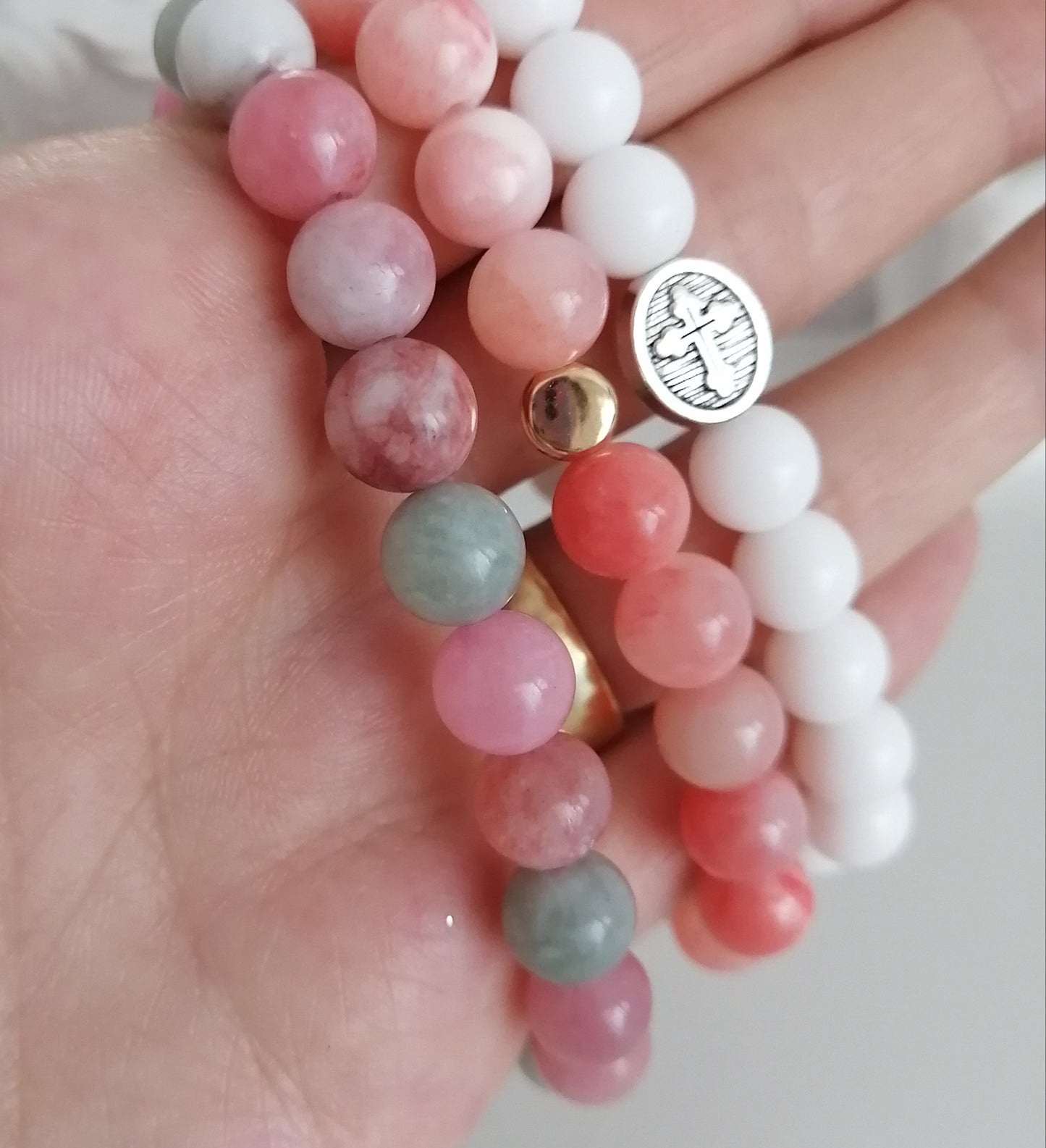 B&amp;B Set Jade roos 8mm