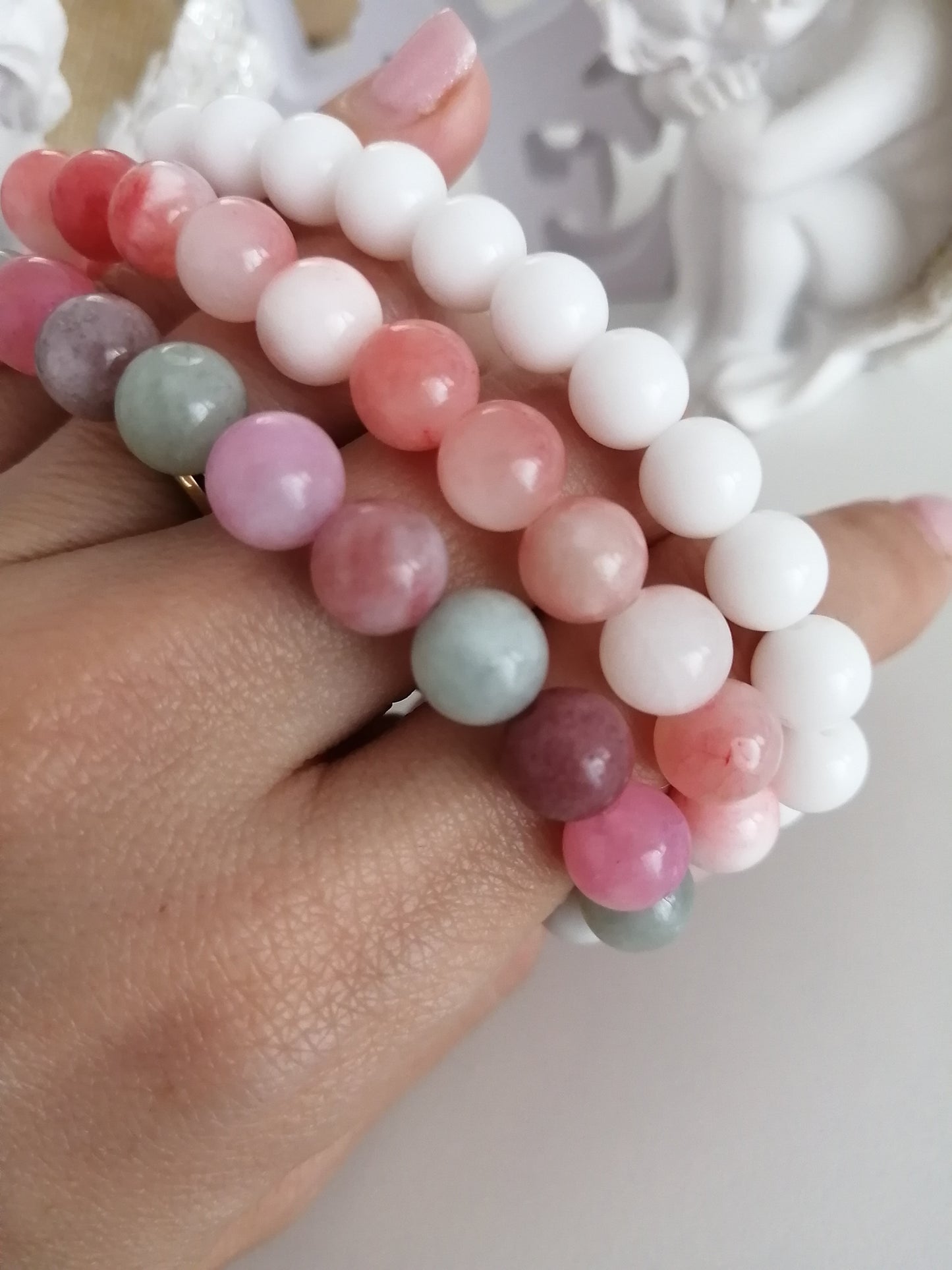 B&amp;B Set Jade roos 8mm