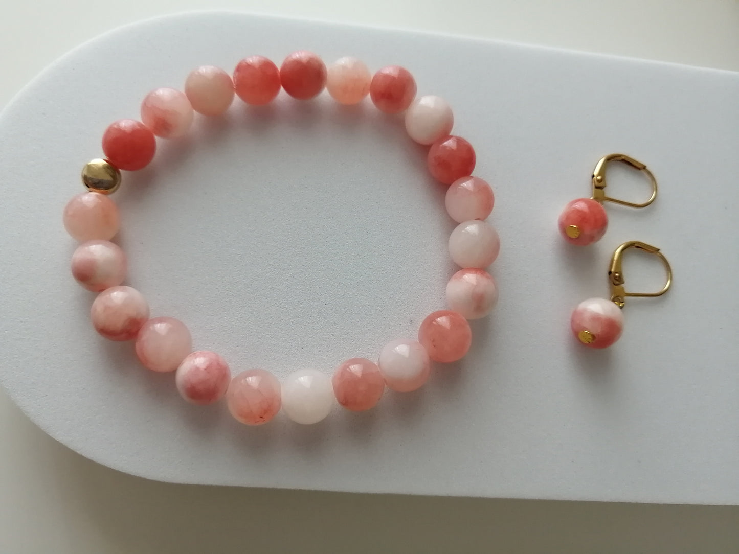 B&amp;B Set Jade roos 8mm