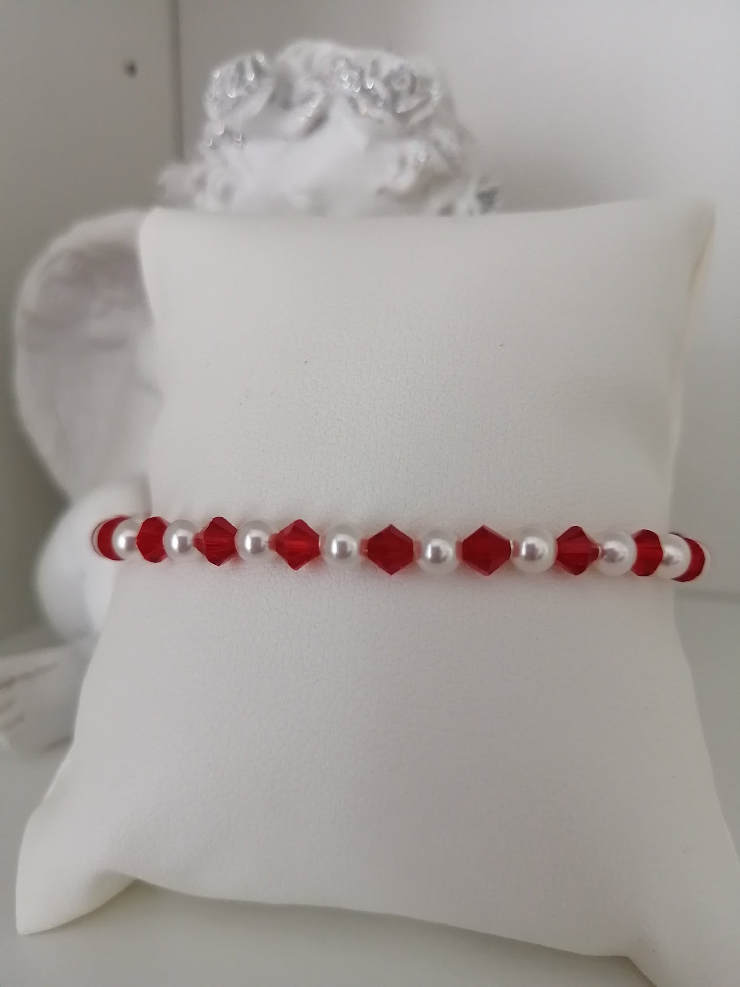 Bracelet réglable en perles et cristaux Swarovski