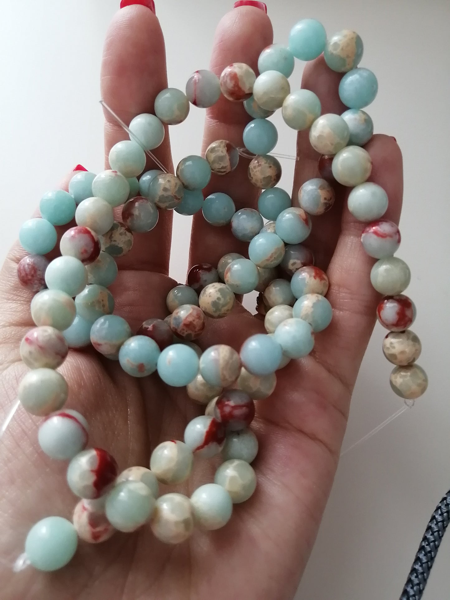 B&amp;B-set in 8 mm turquoise imperial jaspis