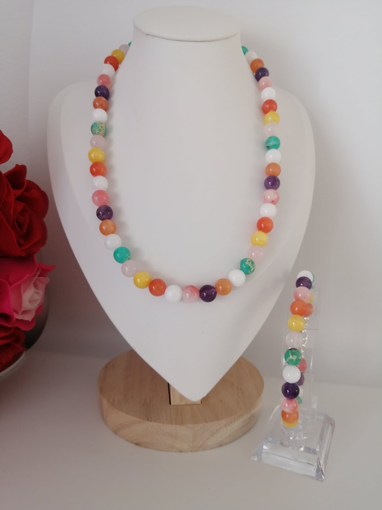 B&amp;B Set Jade rose 8mm