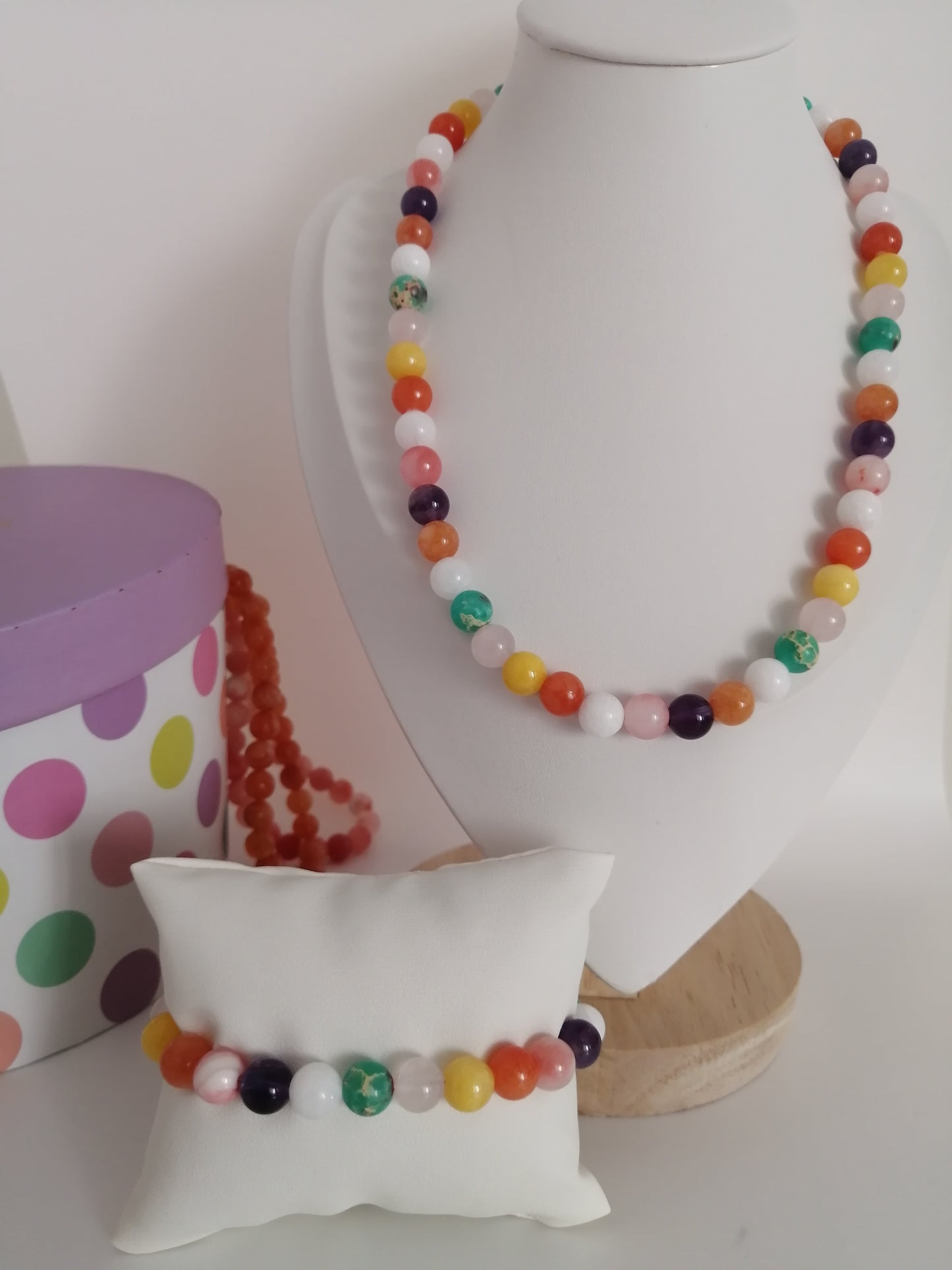 B&amp;B Set Jade rose 8mm