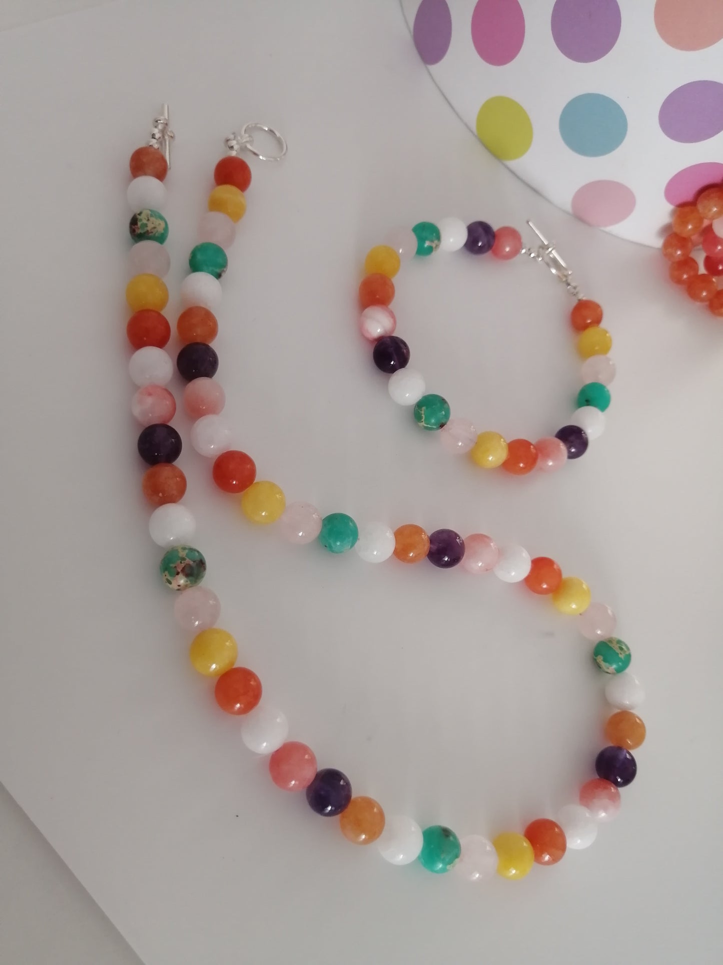 B&amp;B Set Jade rose 8mm