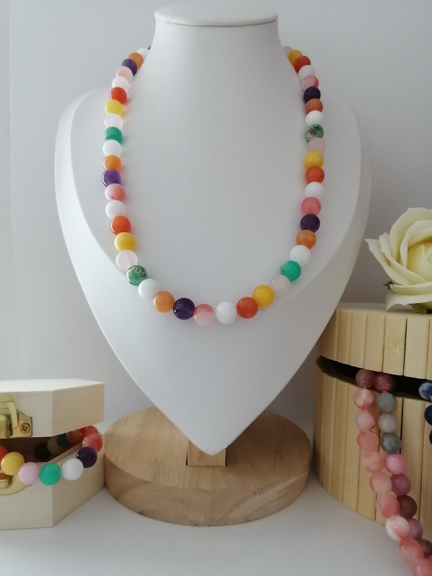 B&amp;B Set Jade rose 8mm