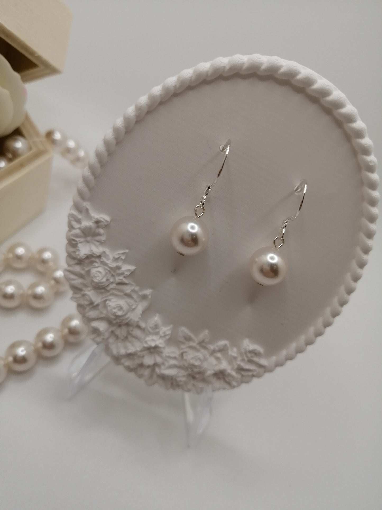 8mm Swarovski pearl earrings