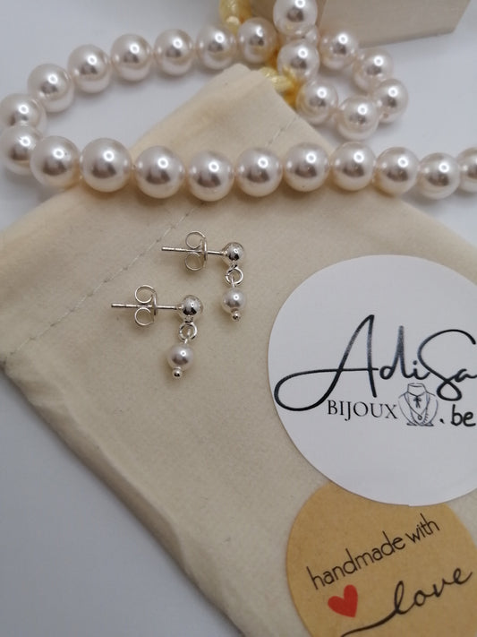 Boucles d'oreilles en perles Swarovski 4mm