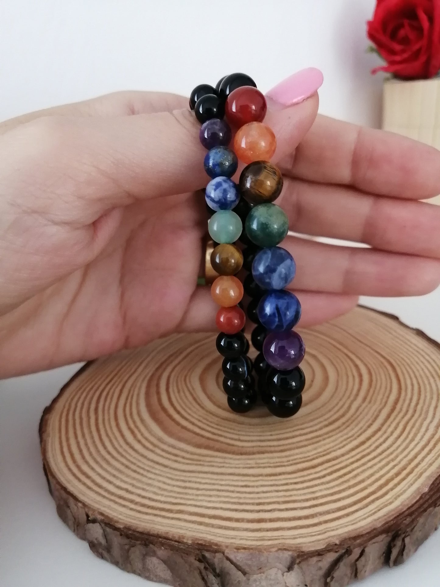 B&amp;B Set Jade roos 8mm