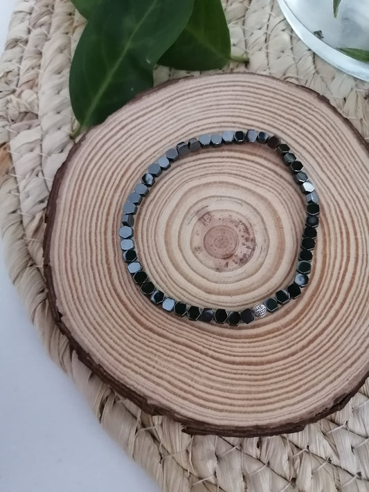 Bracelet Hématite petits hexagones
